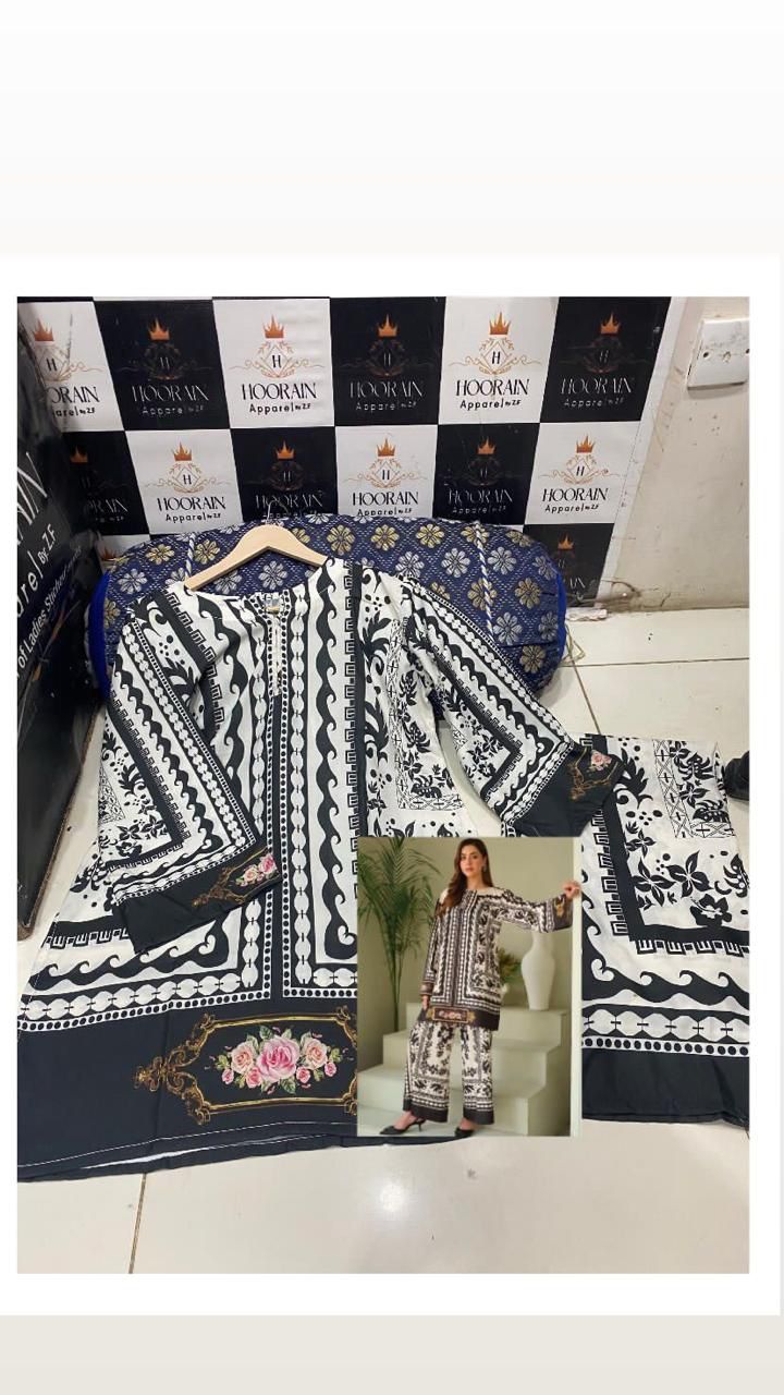 Black & Beige Classic Printed 2-Piece Suit