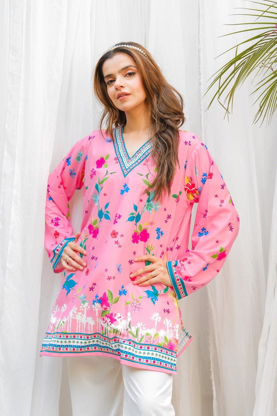Pink Blossom Printed 2-Piece Suit