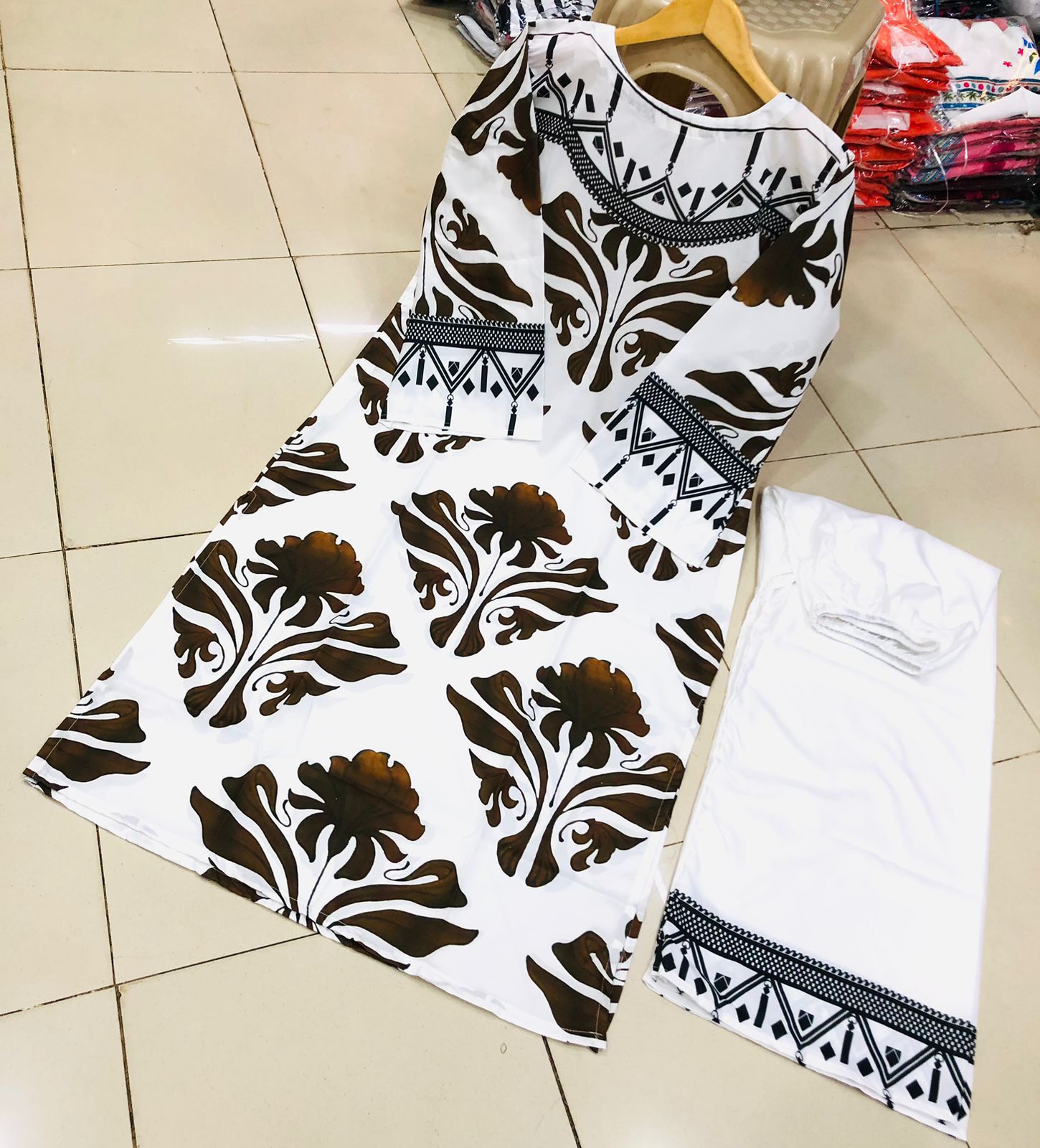 Long Digital Printed Shirt With Bell Bottom Trouser