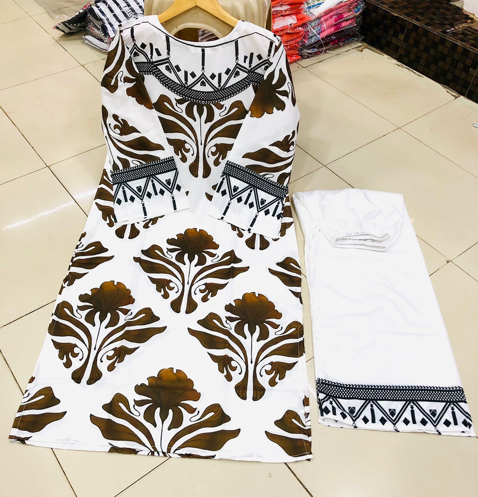 Long Digital Printed Shirt With Bell Bottom Trouser