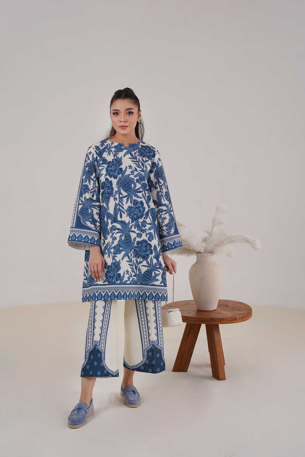 Blue & White Floral 2-Piece