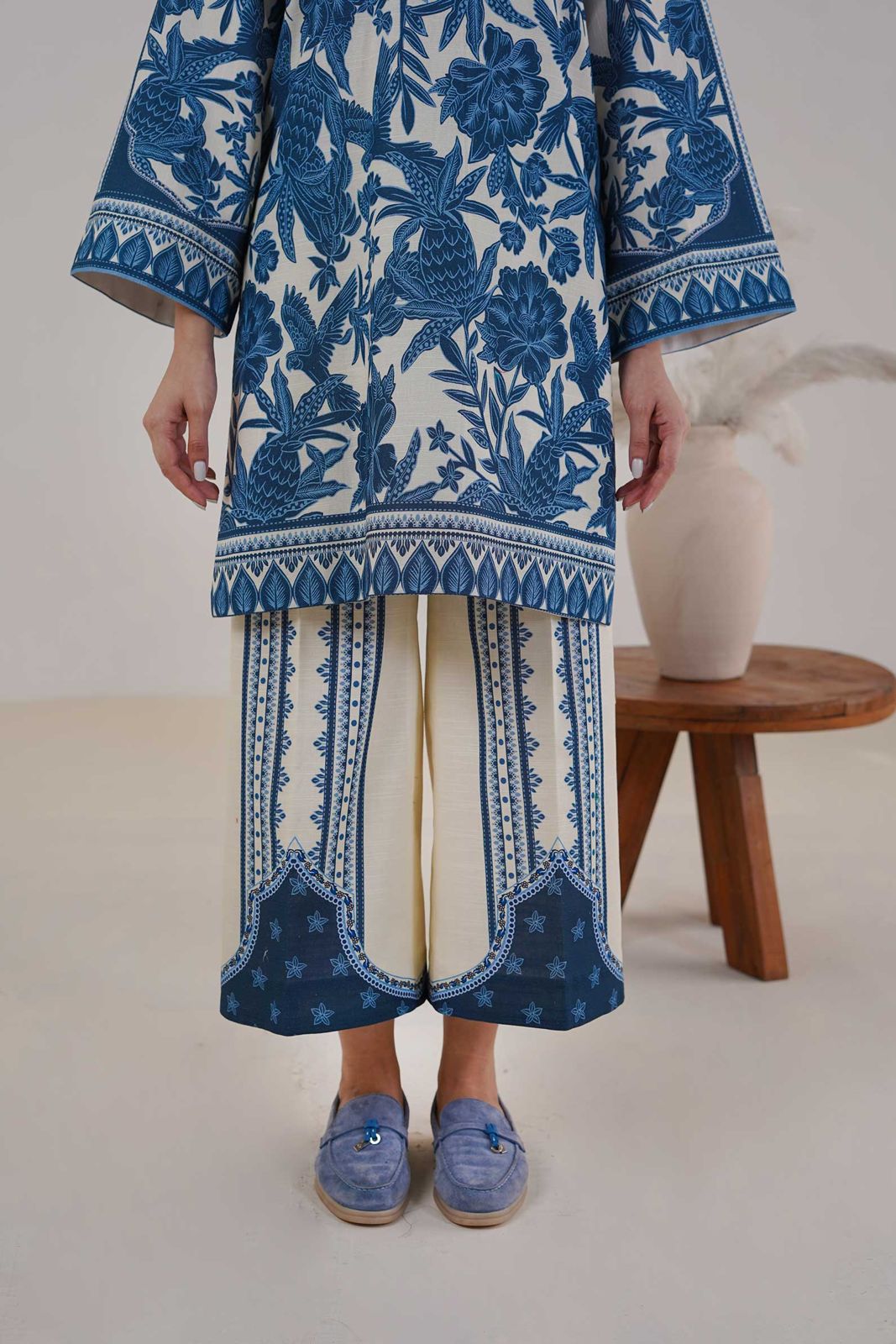 Blue & White Floral 2-Piece