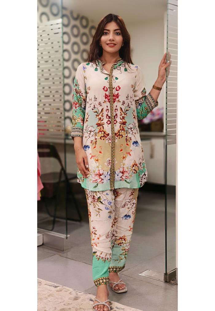 Mint Green Floral 2-Piece