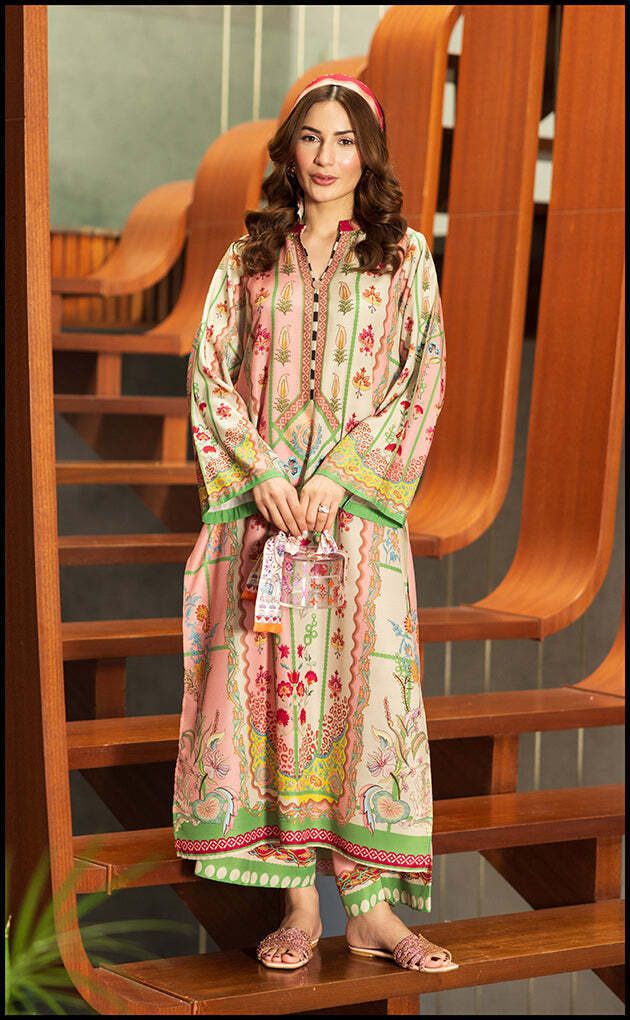 Peach Floral Long Dress