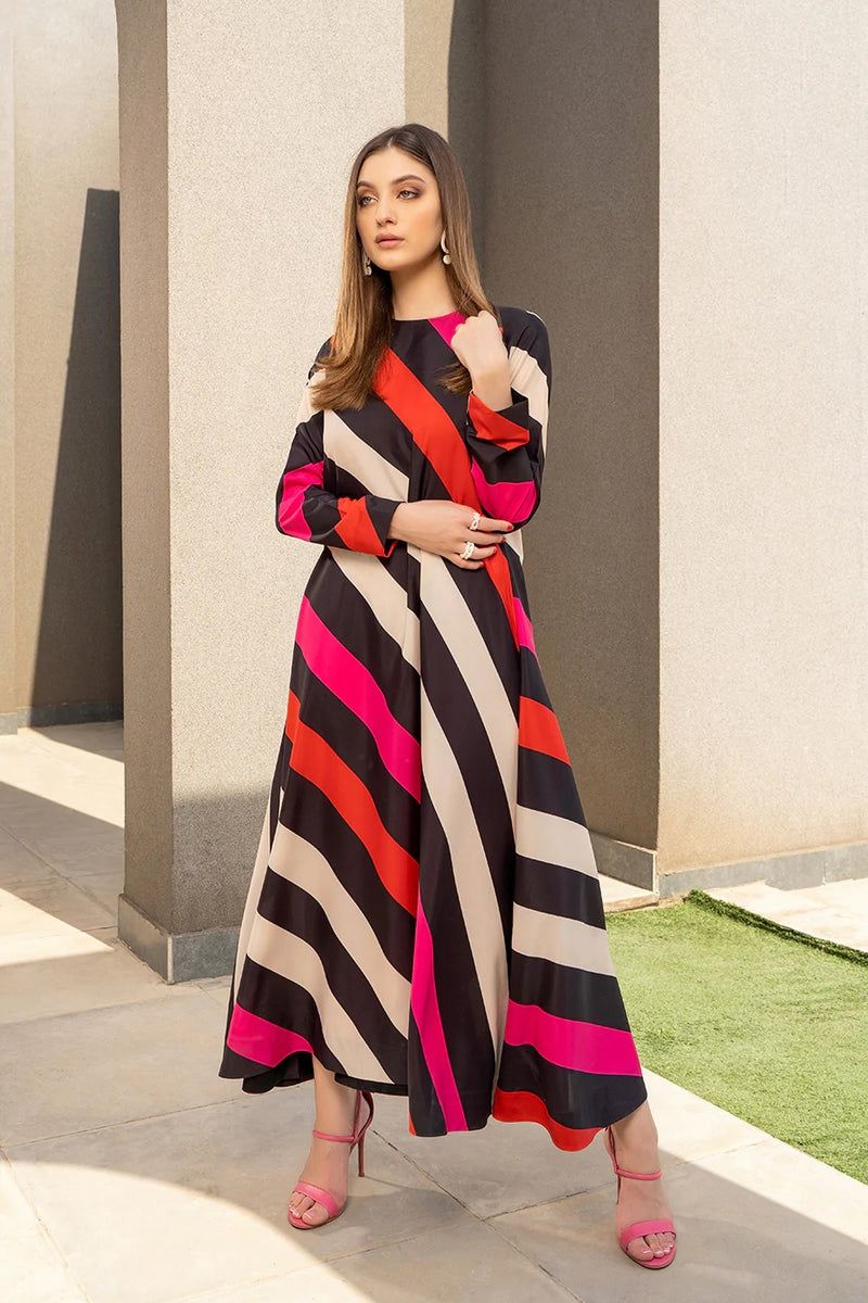 Striped Multicolor Long Dress
